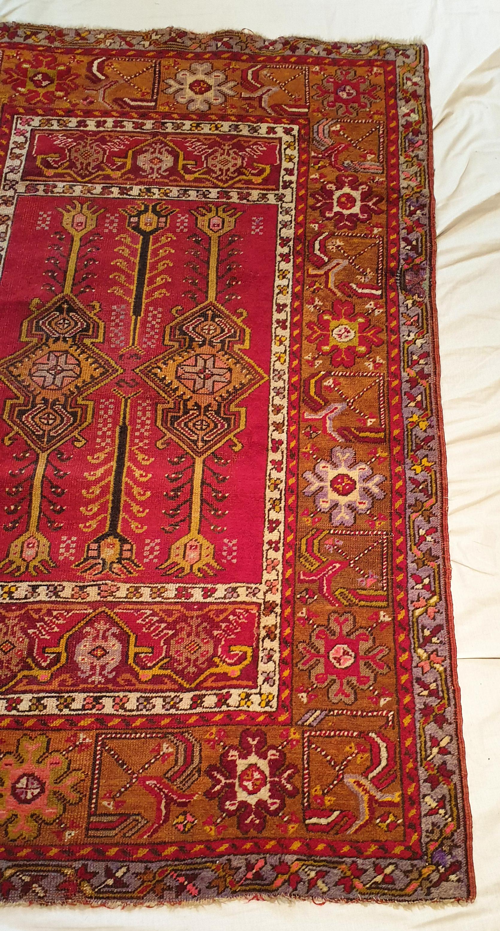 Hand-Knotted  Kirchir Turkish Carpet, 19th Century - N° 728 For Sale
