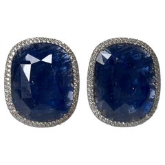 72.83 Carat Unheated Burmese Sapphire Earrings