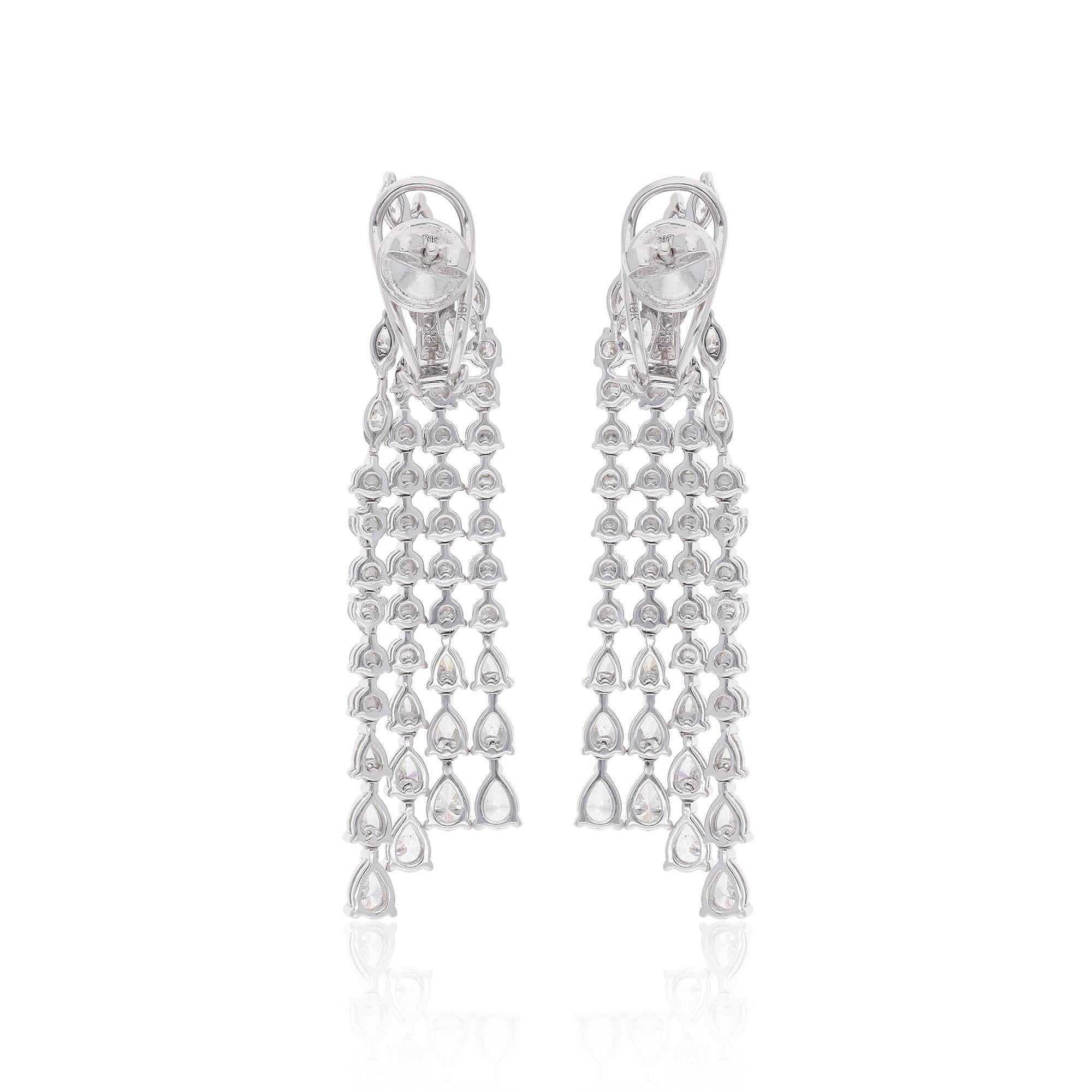 Orecchini pendenti con diamante naturale da 7,28 carati in oro bianco 14 carati In condizioni Nuovo in vendita a Diera, Dubai