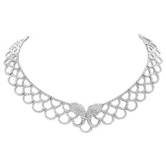 Collier gousset en or blanc 18 carats et diamants de 7,29 carats