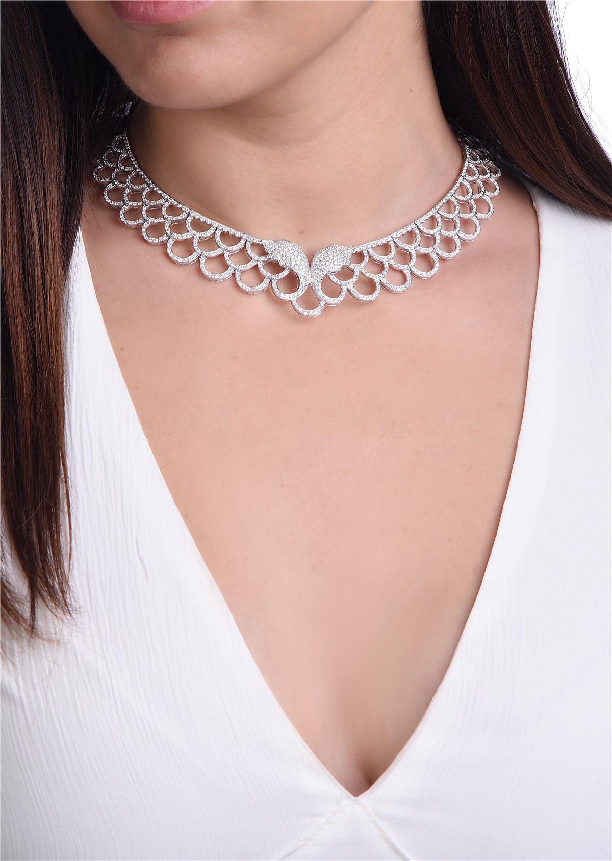 diamond bib necklace