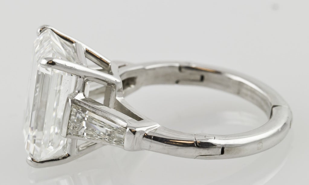 Women's 7.29 Carat Emerald-Cut Diamond Platinum Ring