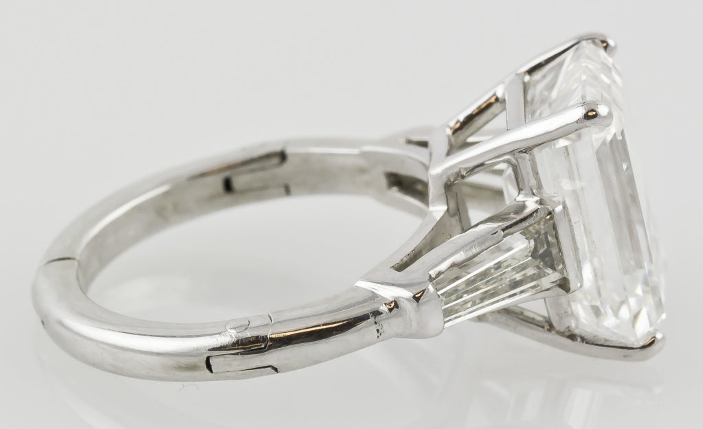 7.29 Carat Emerald-Cut Diamond Platinum Ring 3