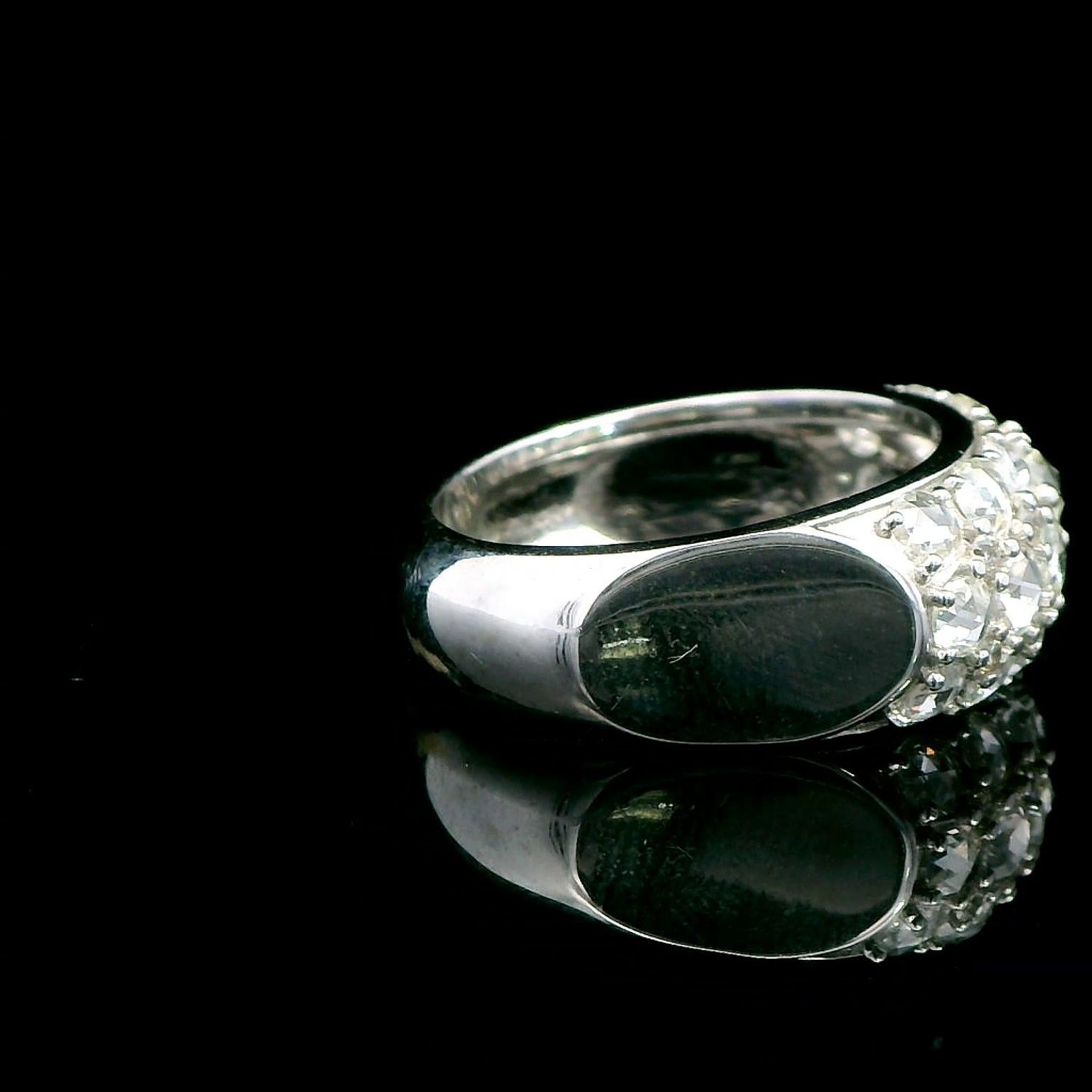 Modern 7.29 Carat Rose Cut Cluster Ring 18K Gold For Sale