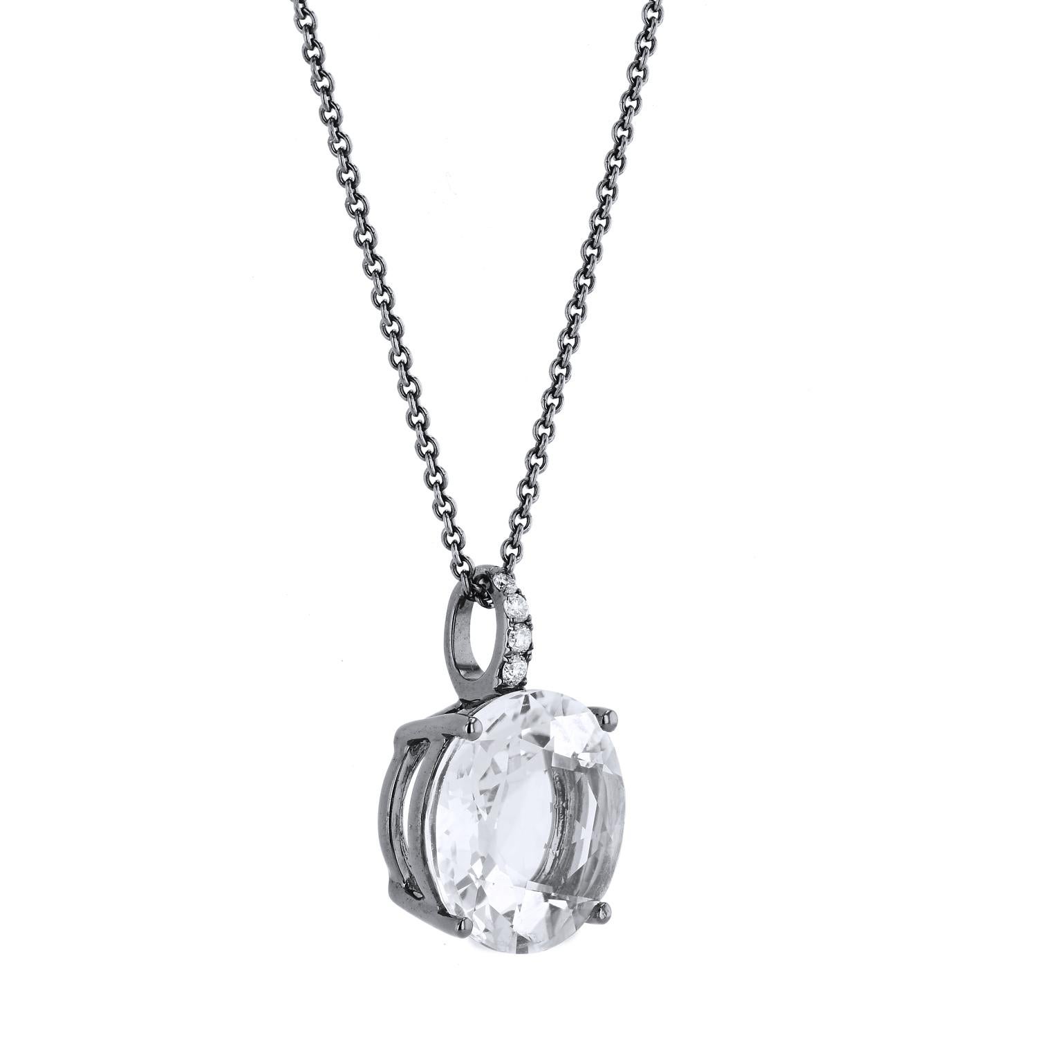 Women's 7.29 Carat White Topaz Pendant Necklace