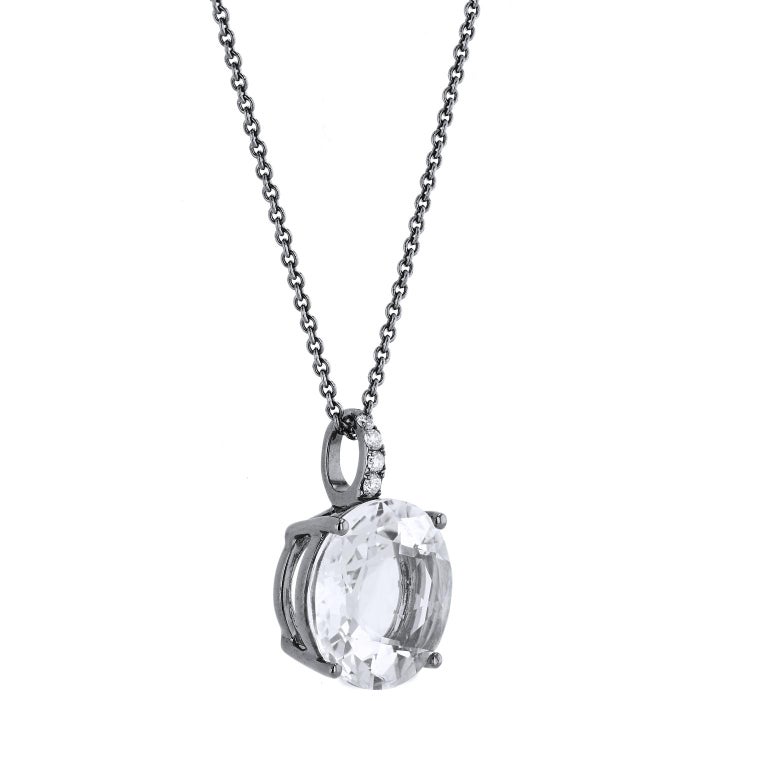7.29 Carat White Topaz Pendant Necklace at 1stdibs