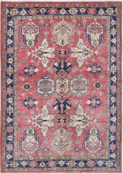 7.2x10 ft Hand Knotted Tribal Large Area Rug. 100% Wool Carpet for Living Room
