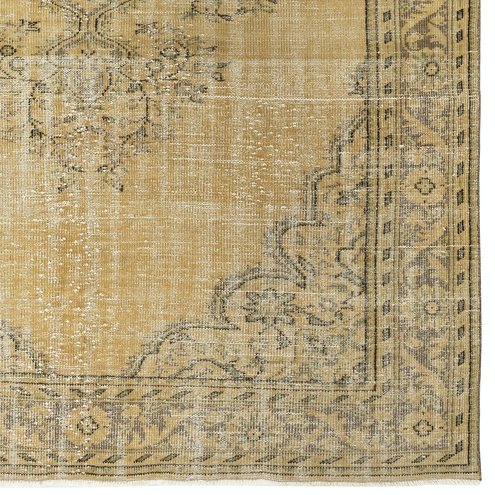 7.2x10.4 ft Handmade Art Deco Chinese Rug in Beige. Vintage Sonne verblasst Teppich im Zustand „Gut“ im Angebot in Spring Valley, NY