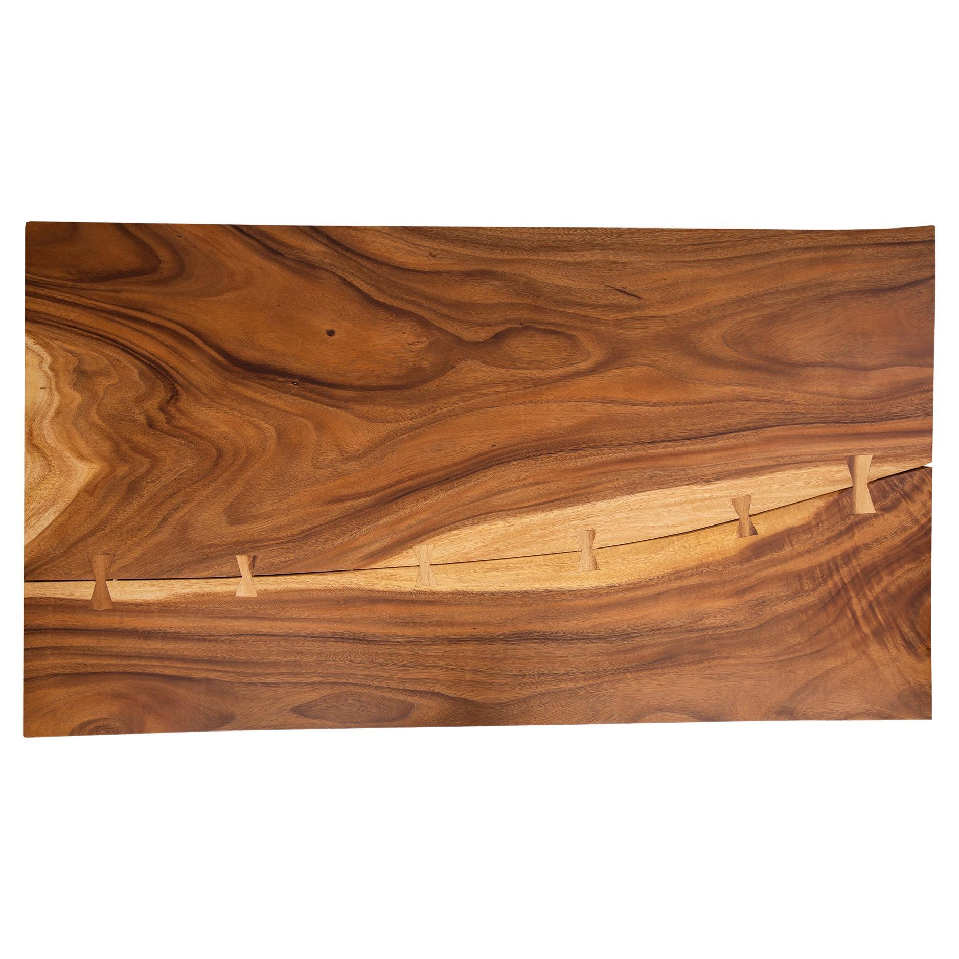 Acacia Mission Limited Edition Slab Table in Smooth Natural Acacia For Sale