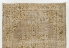 Handgeknüpfter türkischer Oushak-Teppich in Sand und Taupe im Vintage-Stil, 7.2x10 Ft