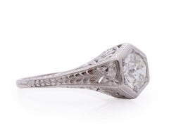 0,73 Karat Art Deco Diamant Platin Verlobungsring