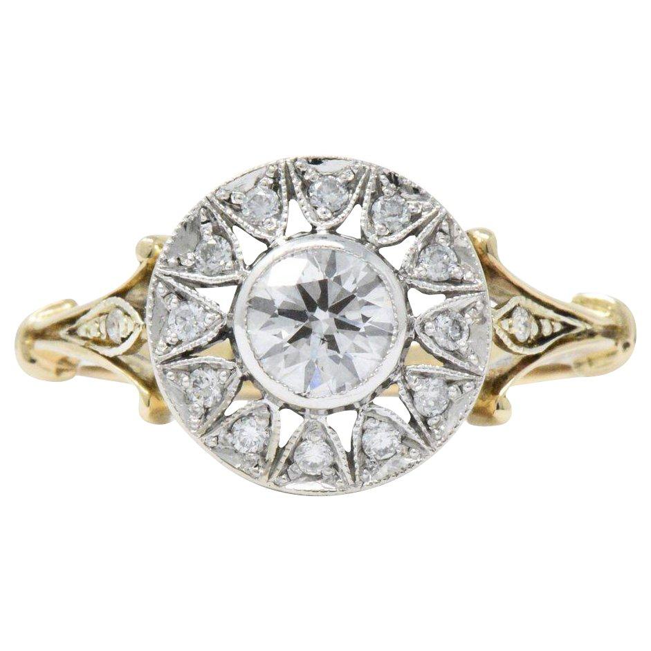 .73 Carat Diamond Platinum-Topped 14 Karat Gold Engagement Ring Circa 1950