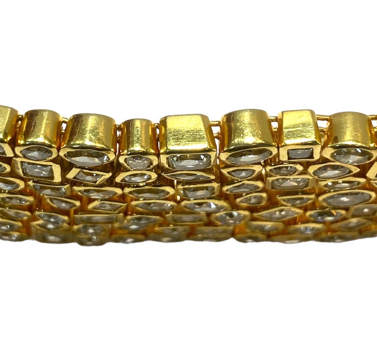 73 Carat Fancy Yellow Diamond 18K Yellow Gold Bracelet In New Condition For Sale In Laguna Hills, CA