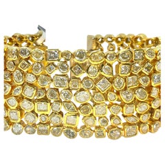 73 Carat Fancy Yellow Diamond 18K Yellow Gold Bracelet