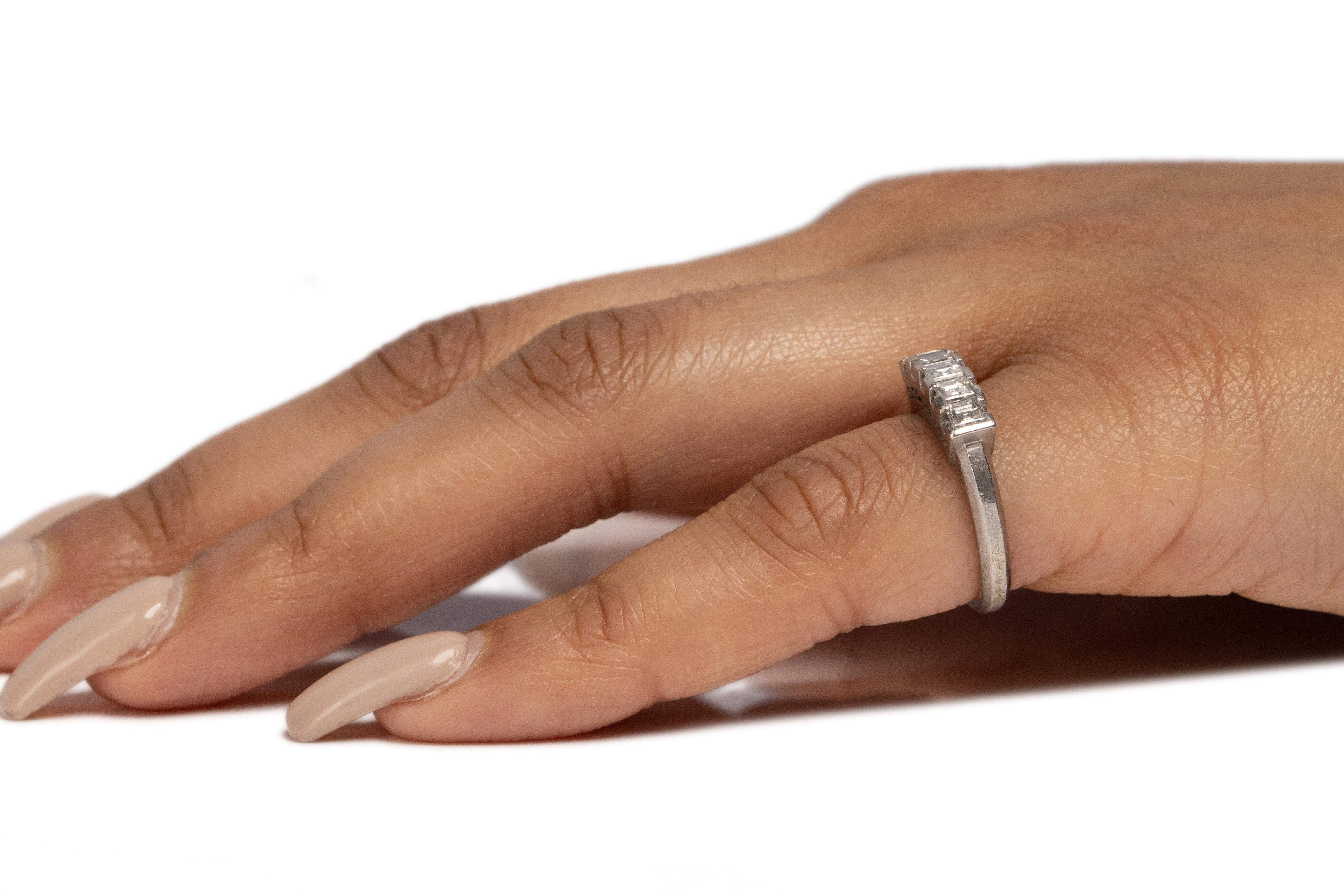 .73 Carat Total Weight Art Deco Diamond Platinum Engagement Ring In Good Condition For Sale In Atlanta, GA