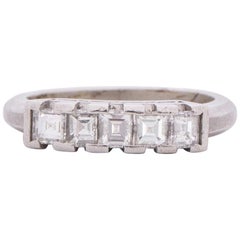 .73 Carat Total Weight Art Deco Diamond Platinum Engagement Ring