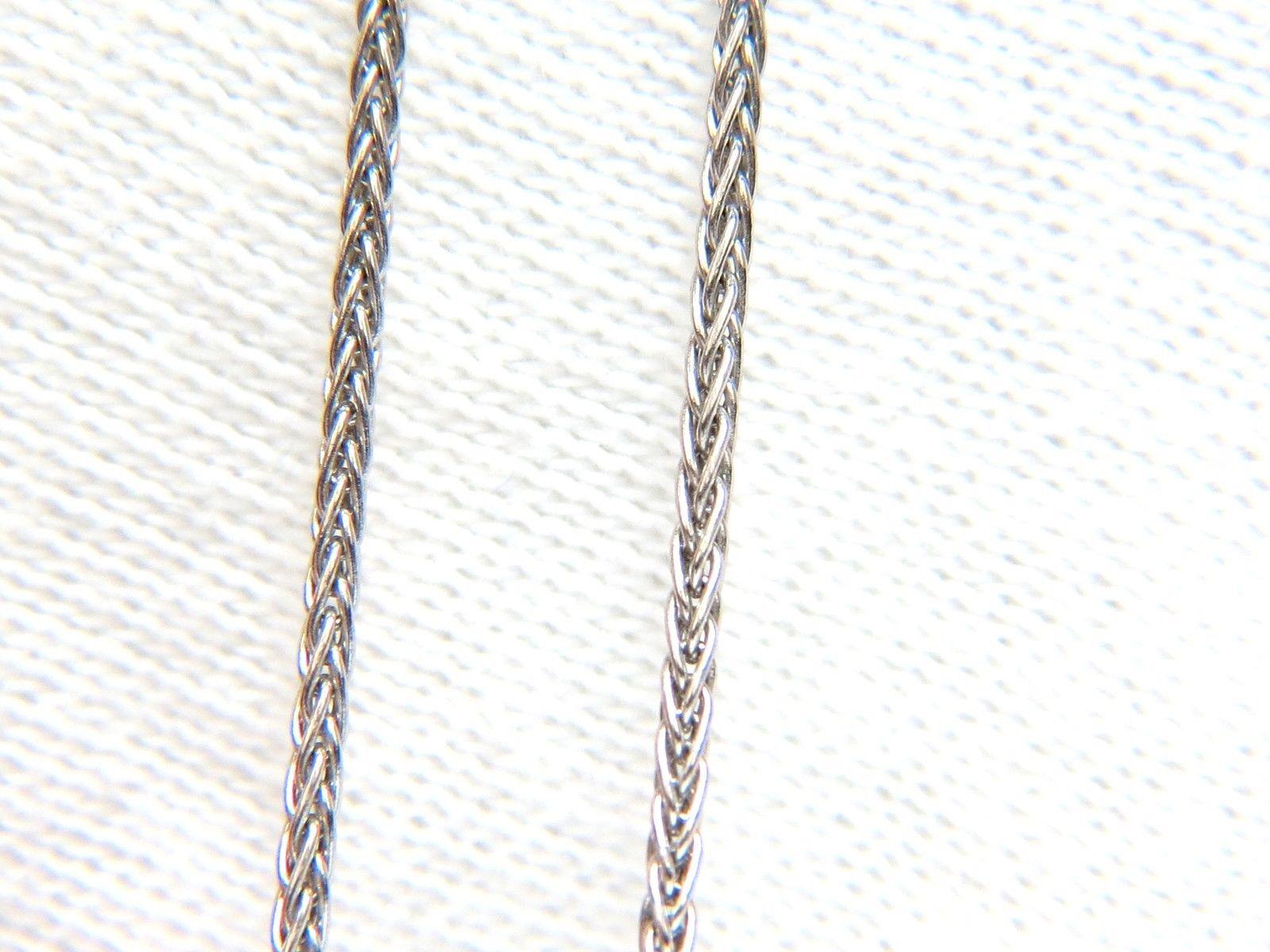 Trillion Cut .73 Carat Trilliant Diamond Pendant 14 Karat Weave Chain Raised Shield Deco