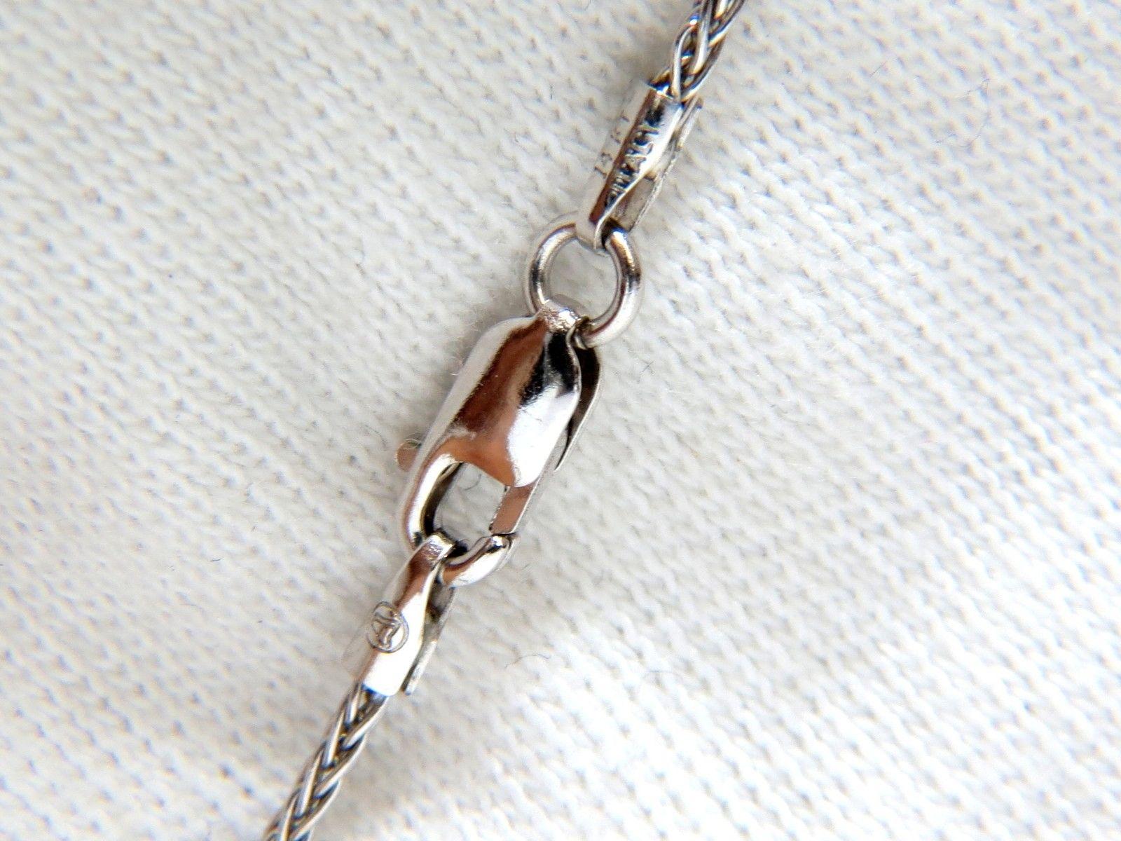 .73 Carat Trilliant Diamond Pendant 14 Karat Weave Chain Raised Shield Deco In New Condition In New York, NY