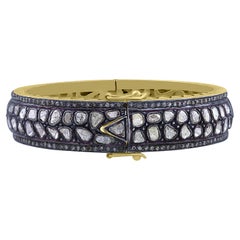 7.3 Carati T.W. Bracciale con diamanti in oro 10k e argento rodiato nero