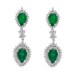 GIA Certified 73ct Zambian Emerald & 22ct Diamond Necklace  Earring Bridal Suite