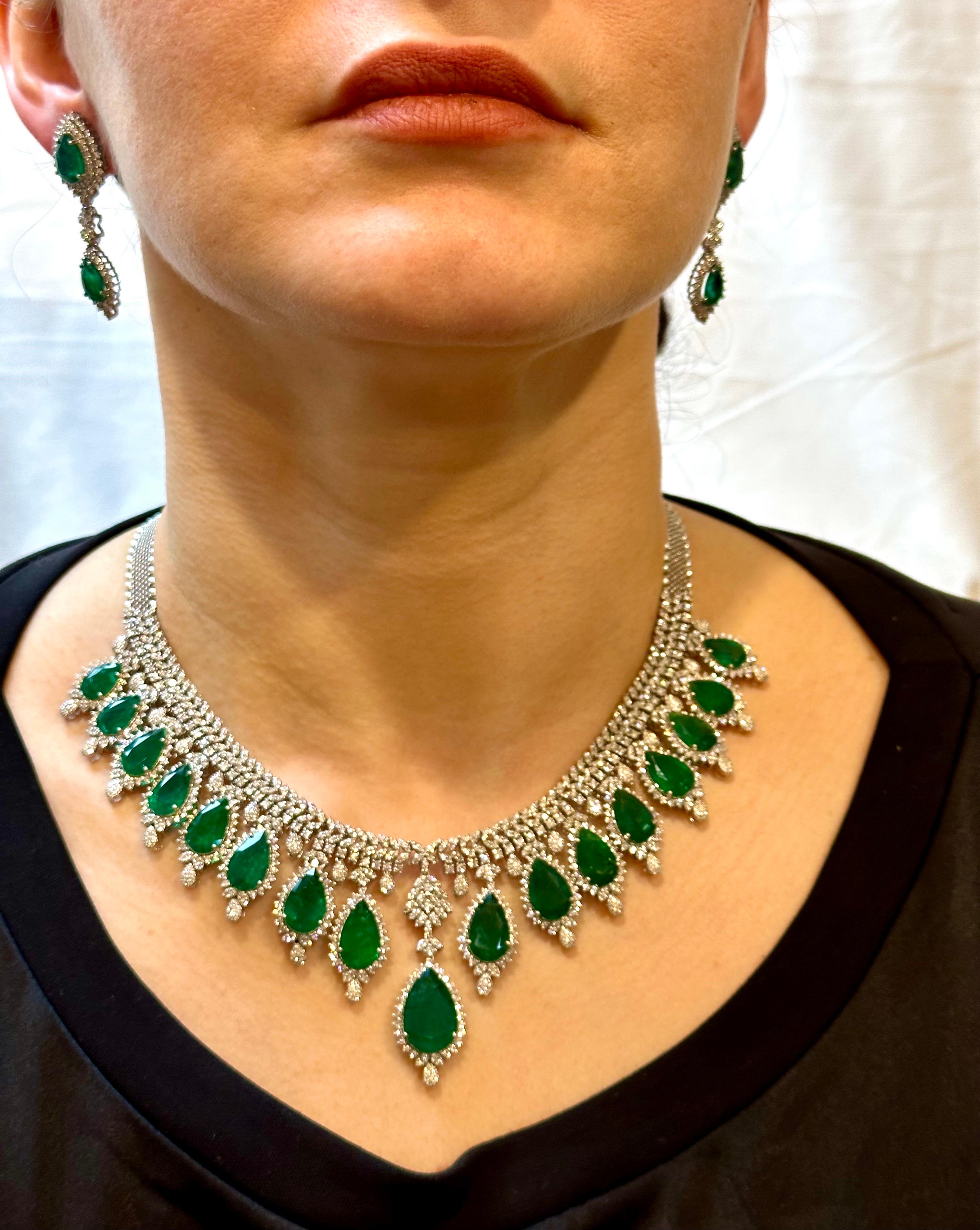 bridal emerald diamond necklace
