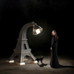 7.3 Feet Tall Black Paris Eiffel Tower Floor Lamp by Studio Job, Made in Italy