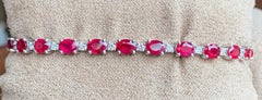 7.30 Carat Burma Rubies Diamond Tennis Bracelet