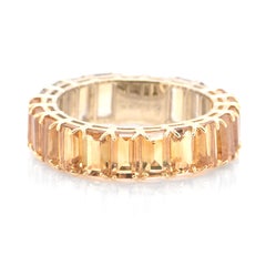 7.30 Carat Natural Citrine Full Eternity Ring Set in 18K Yellow Gold