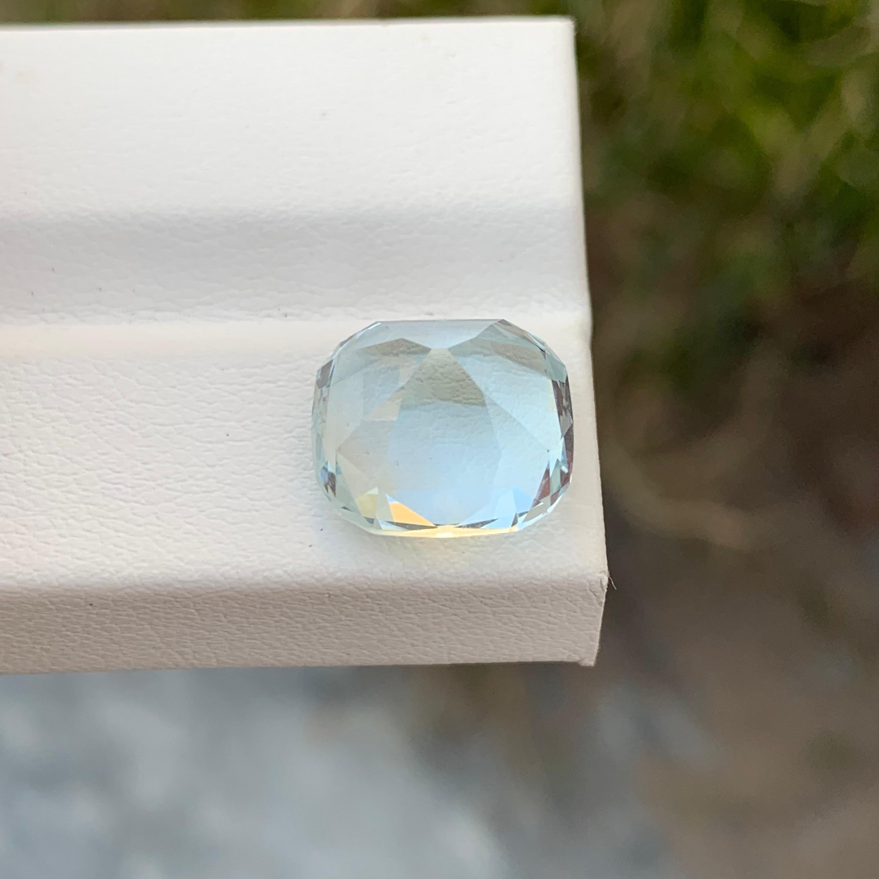 7,30 quilates de aguamarina natural suelta en forma de cojín para joyería 2