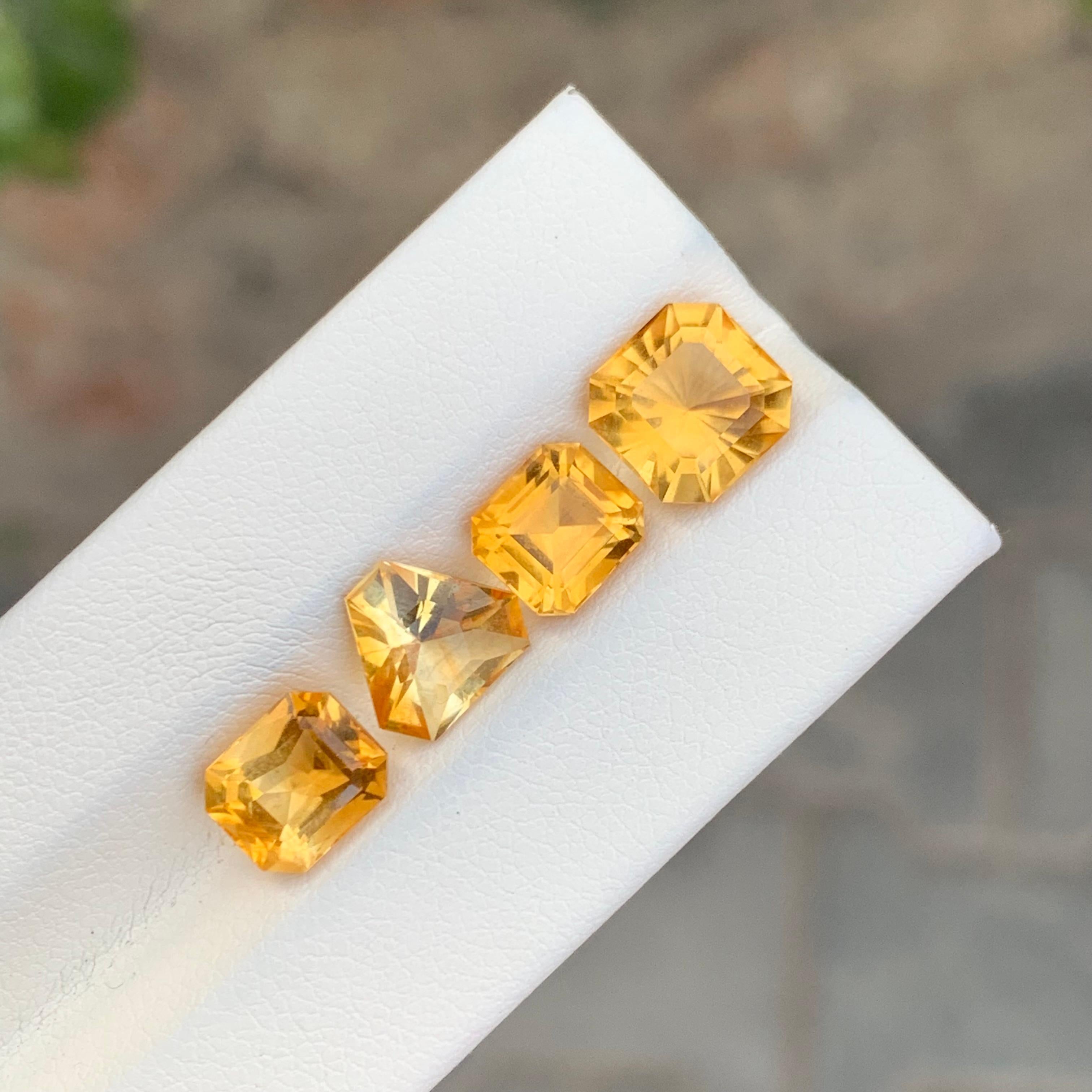 Taille mixte Lot de citrine jaune naturelle non sertie de 7,30 carats pour la fabrication de bijoux en vente