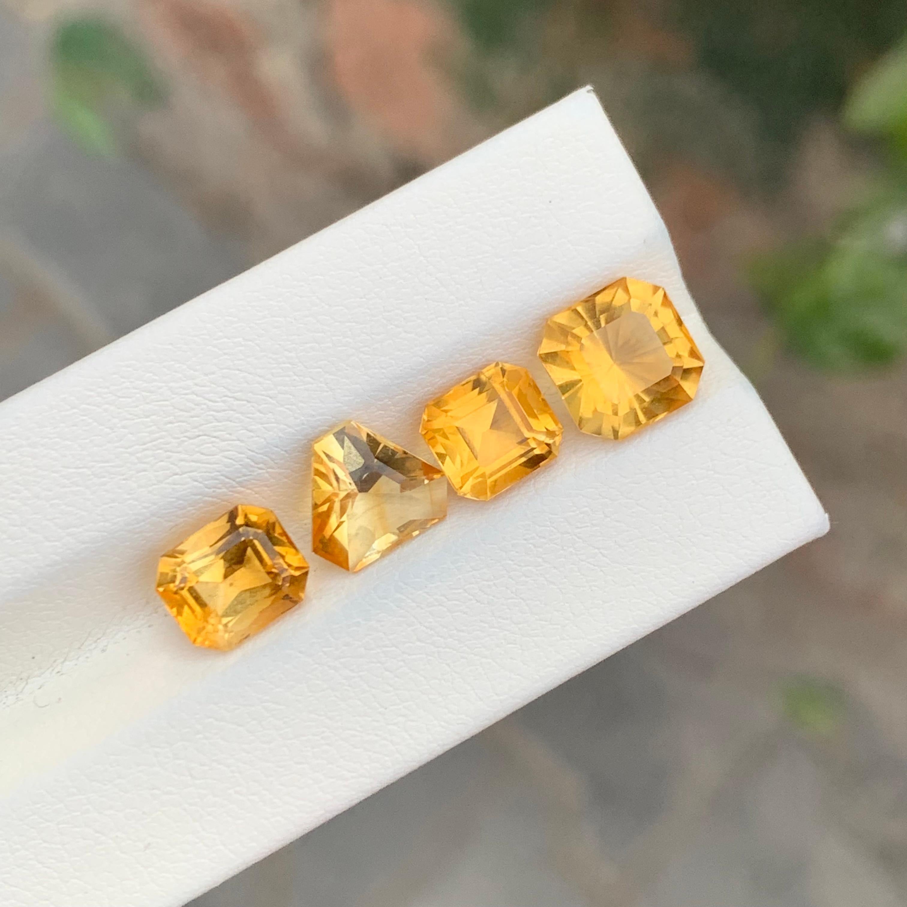 Lot de citrine jaune naturelle non sertie de 7,30 carats pour la fabrication de bijoux Unisexe en vente