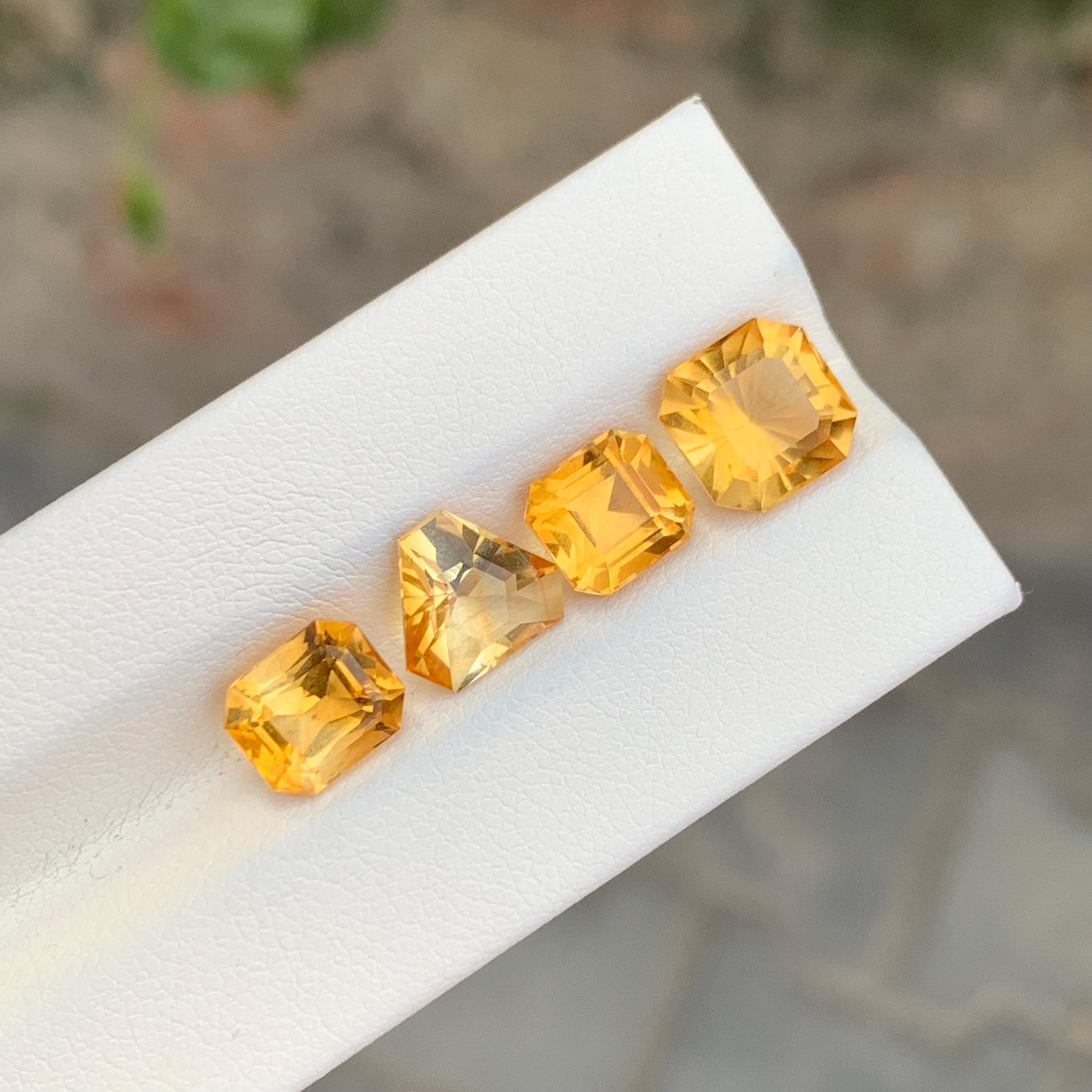 Lot de citrine jaune naturelle non sertie de 7,30 carats pour la fabrication de bijoux en vente 3