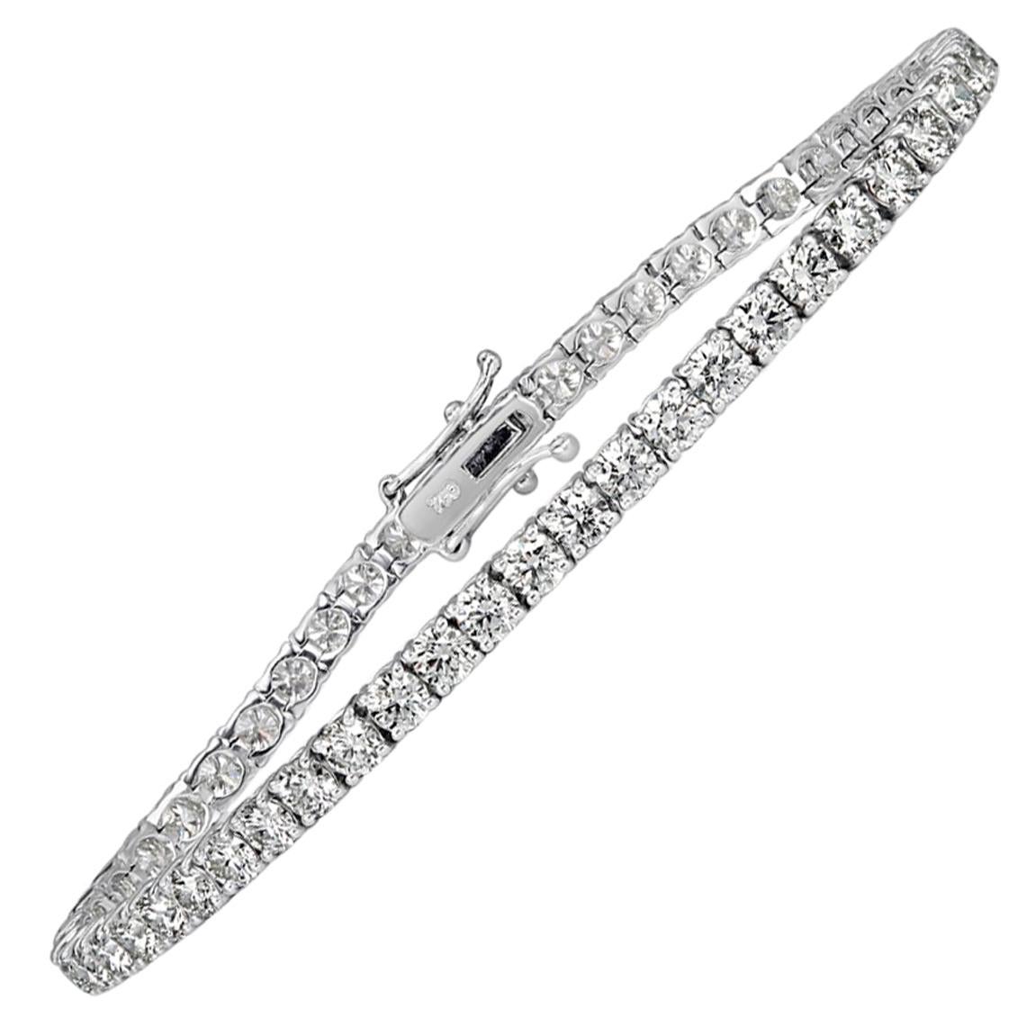 Mark Broumand Bracelet tennis en diamants taille brillant rond de 7,30 carats 