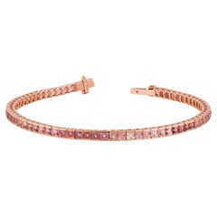 7,31 Karat Saphir-Armband, Nieten in 18 Karat Roségold