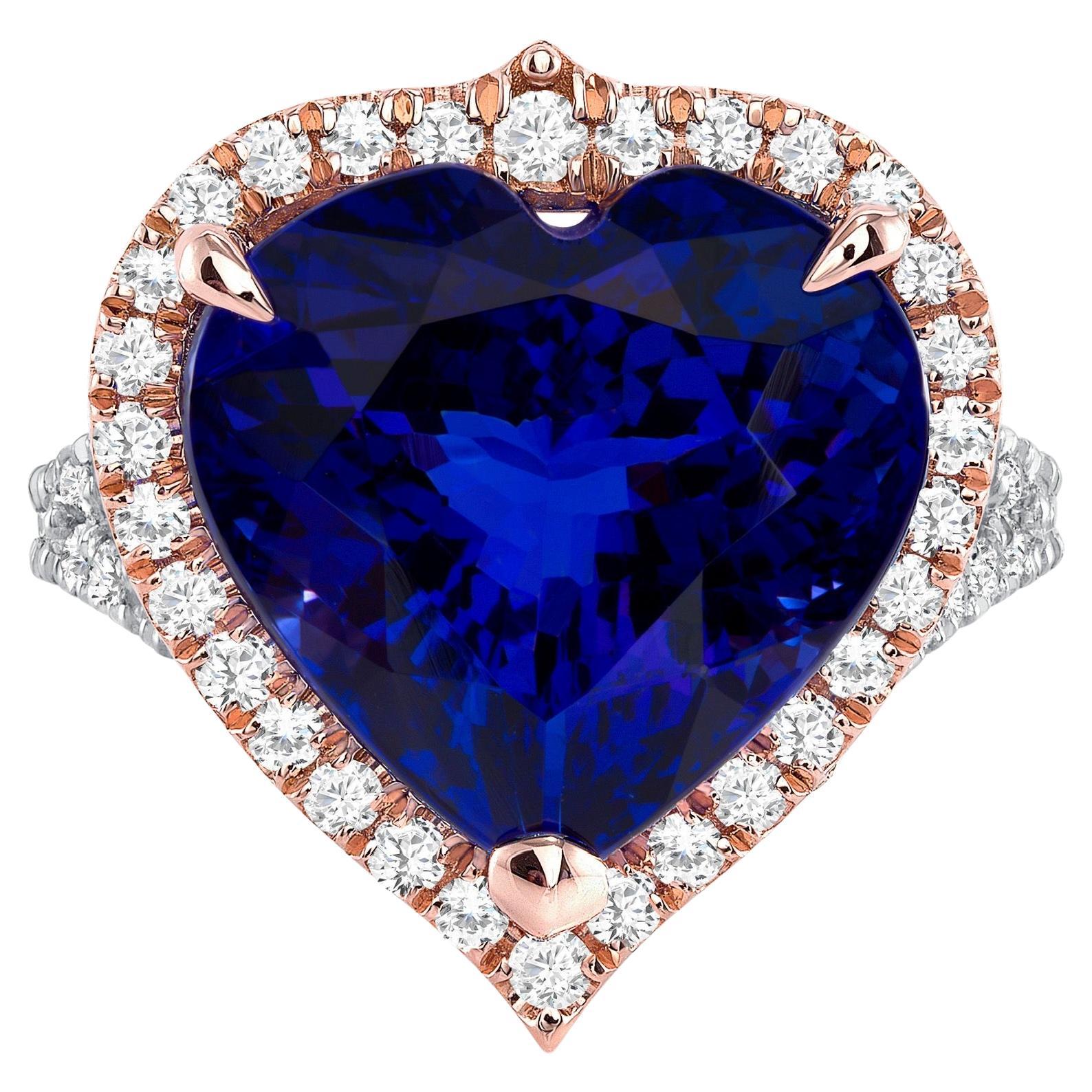 7.31ct heart-shaped Tanzanite ring. GIA certified.