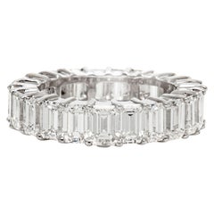 Bracelet d'éternité en diamants taille émeraude de 7,32 carats
