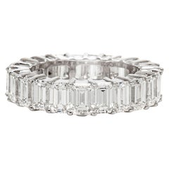 7.32 Carat Emerald Cut Diamond Eternity Band