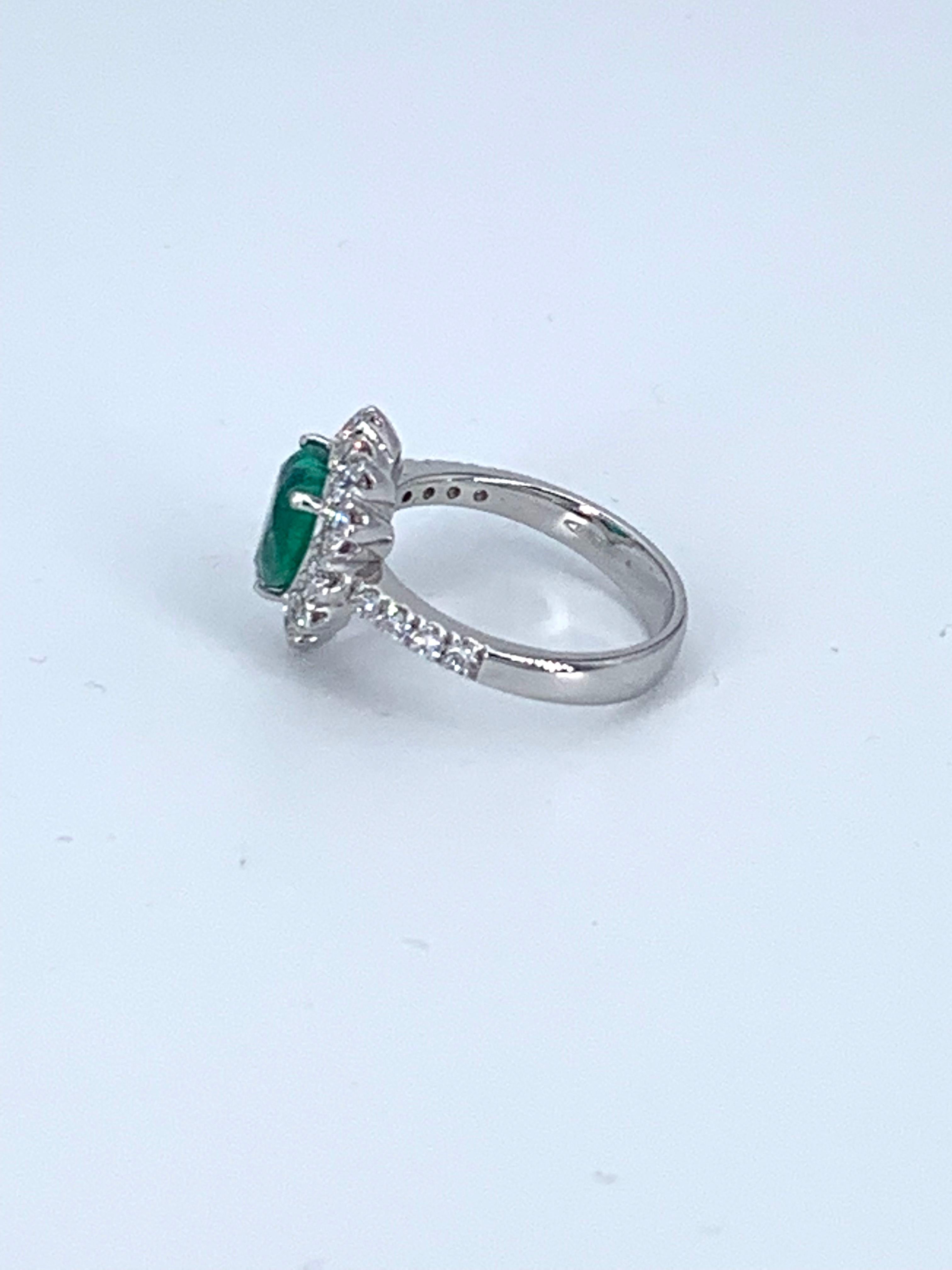Heart Cut Contemporary 7.32 Carat Emerald & 3.75 Carat Diamond Heart Shaped Ring For Sale