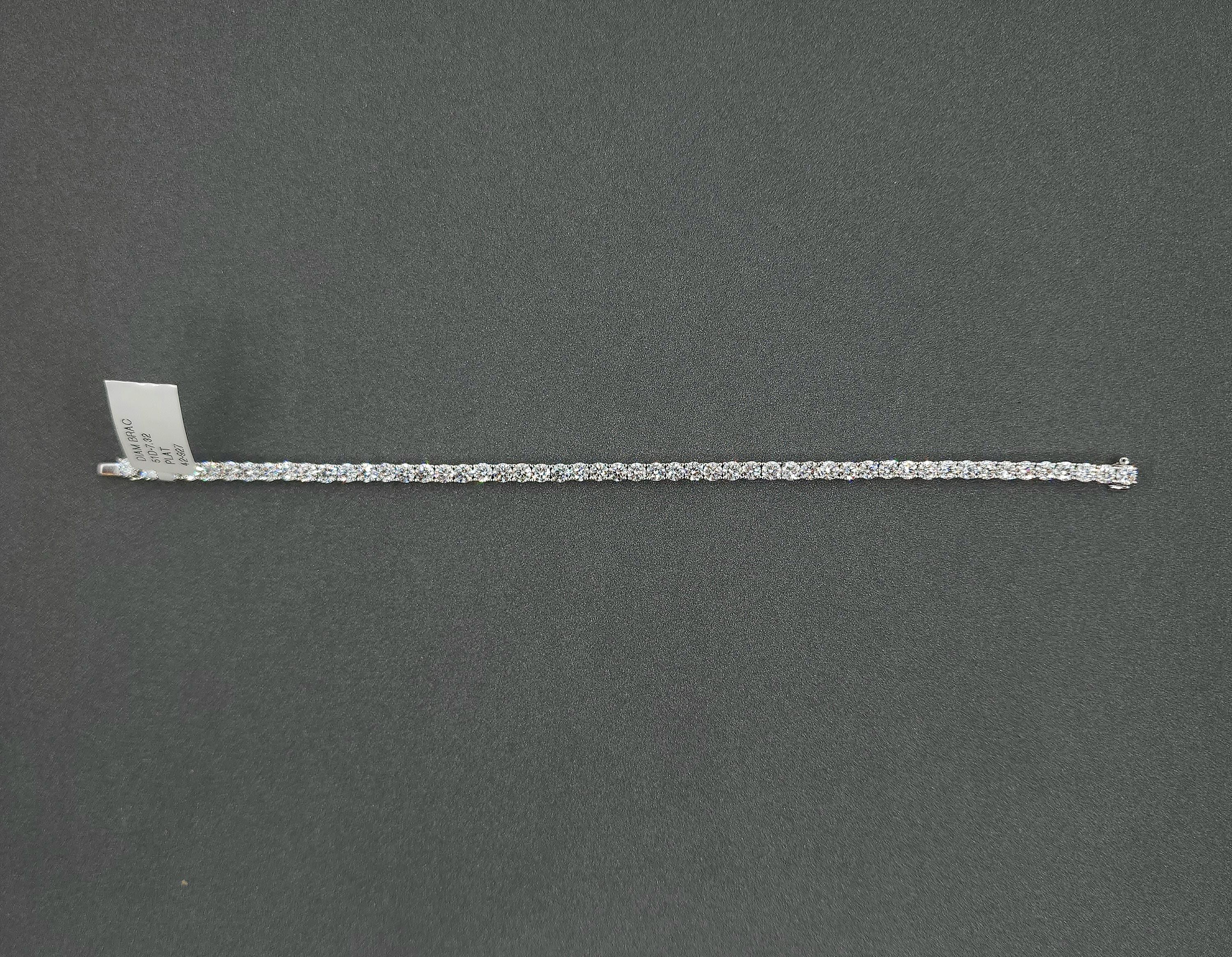 Moderne Bracelet de tennis en diamant de 7.32 ct en vente