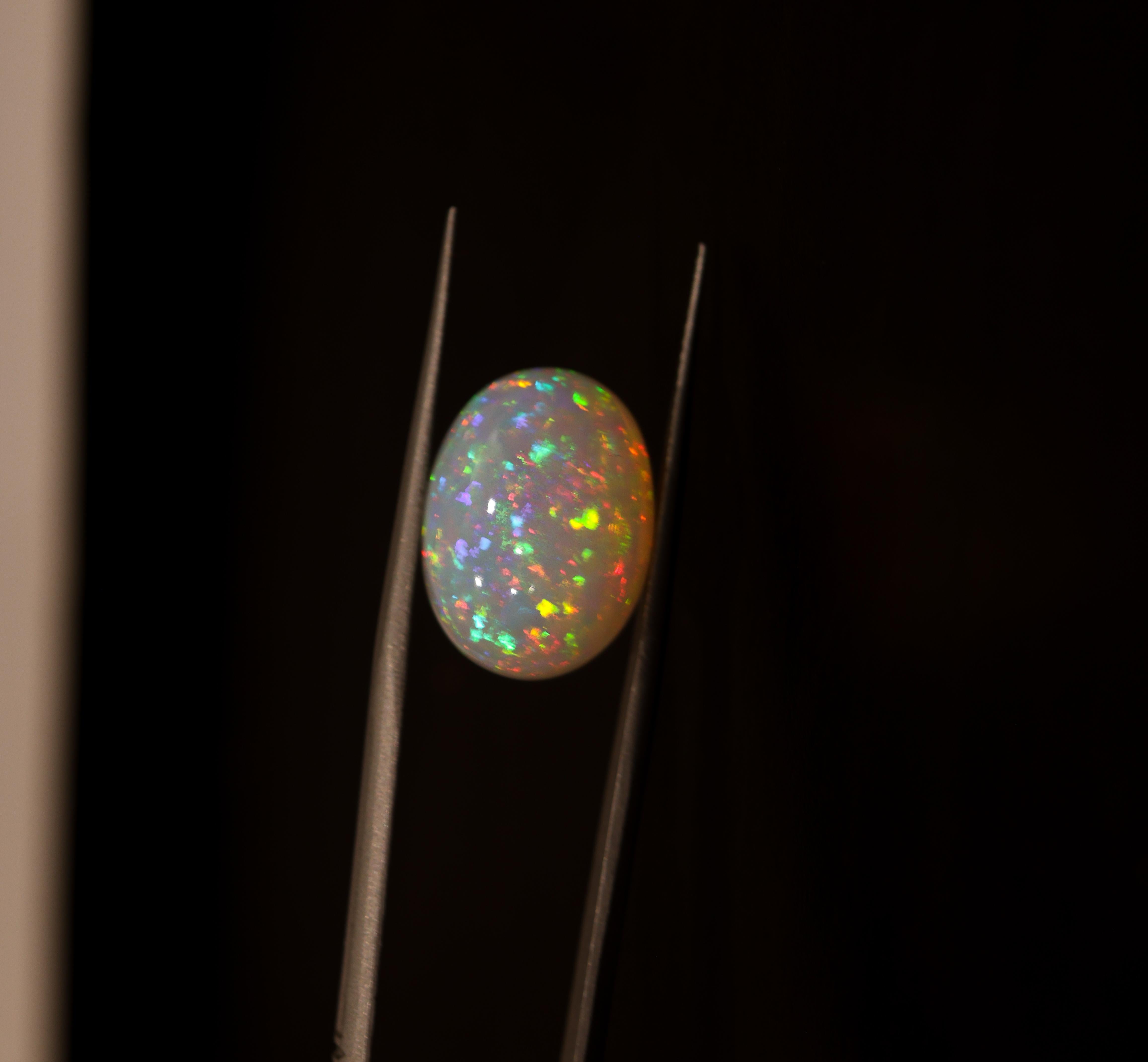 Art Deco 7.33 Carat Ethiopian Opal Gemstone  Oval 17x12.5mm  Loose Gemstone For Sale