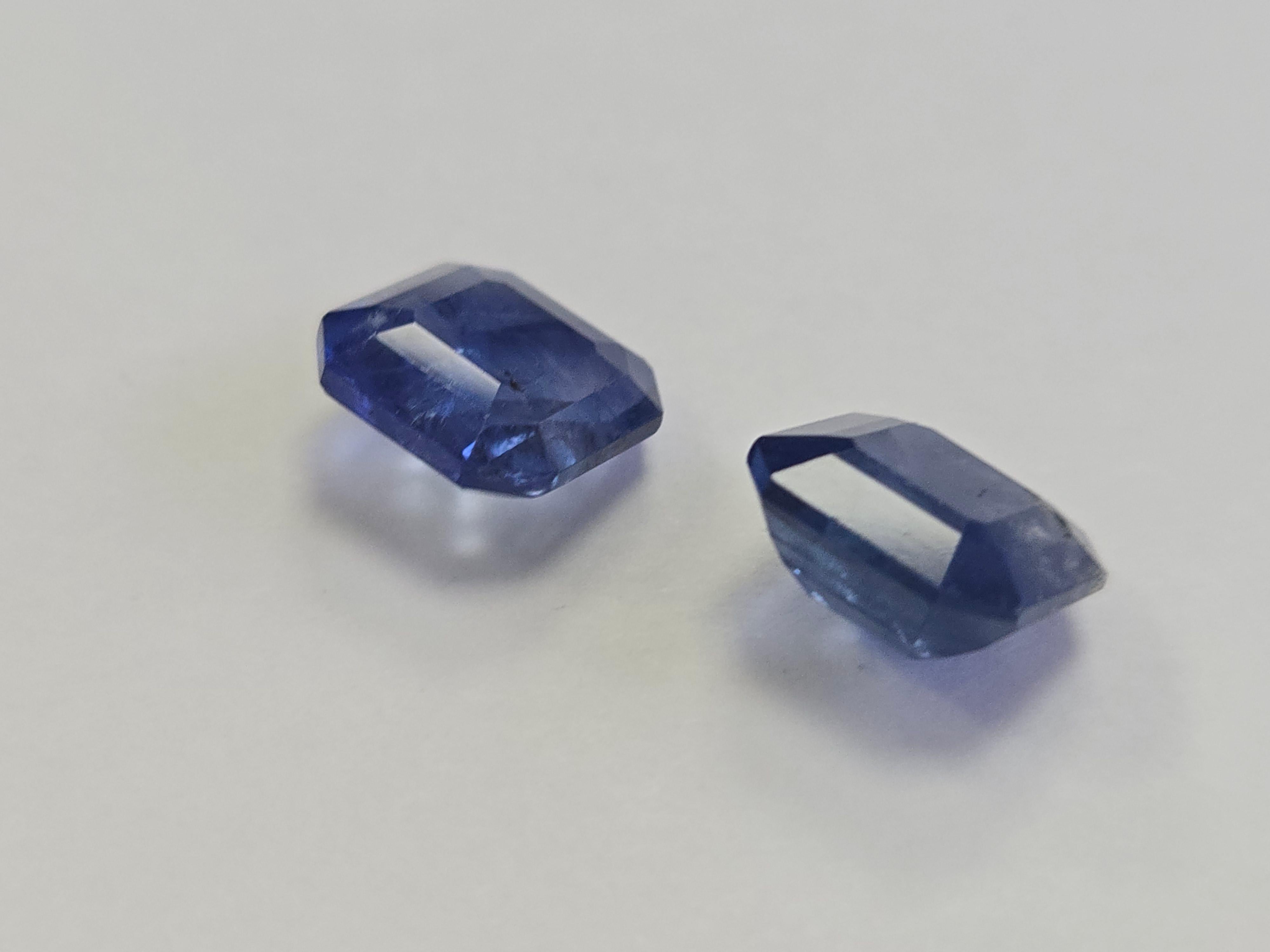 Coppia di zaffiri naturali taglio Asscher da 7,33 carati In condizioni Nuovo in vendita a Great Neck Plaza, NY