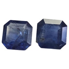 Coppia di zaffiri naturali taglio Asscher da 7,33 carati