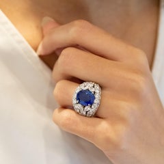 7.33 Carat Sapphire Diamond Ring