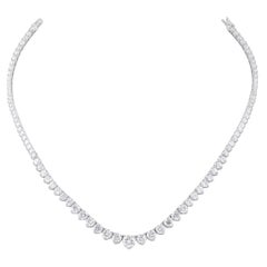 Collana in oro bianco 14 carati con diamanti naturali da 7,34 carati disposti a grappolo, regali per compleanni importanti