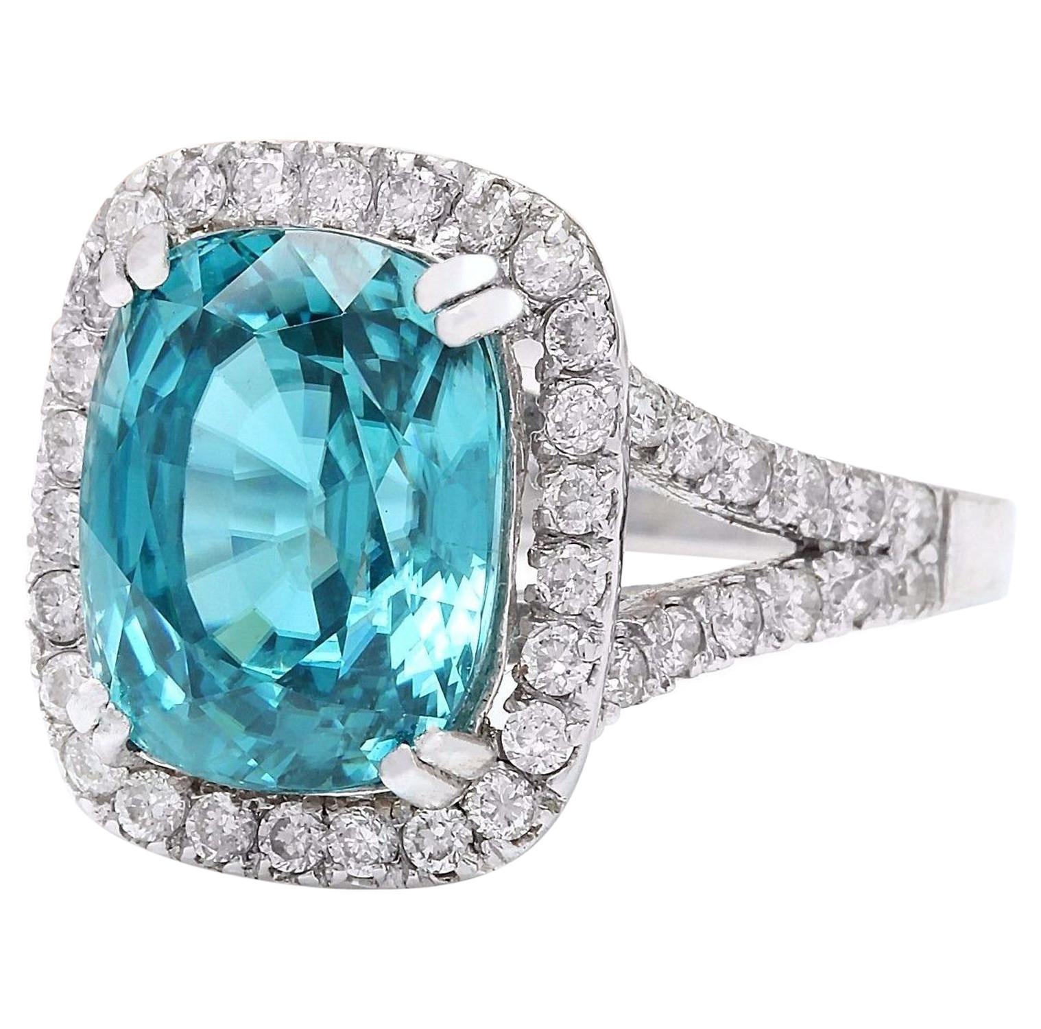 7.34 Carat Natural Zircon 14K Solid White Gold Diamond Ring
 Item Type: Ring
 Item Style: Cocktail
 Material: 14K White Gold
 Mainstone: Zircon
 Stone Color: Blue
 Stone Weight: 6.66 Carat
 Stone Shape: Oval
 Stone Quantity: 1
 Stone Dimensions: