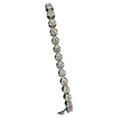 7,34 Karat natürliches Diamant-Tennisarmband 7 Zoll 14K Weißgold Illusion Set