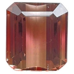 7.34 Carats Peach Pink Tourmaline octagon Faceted cut stone Natural Gemstone