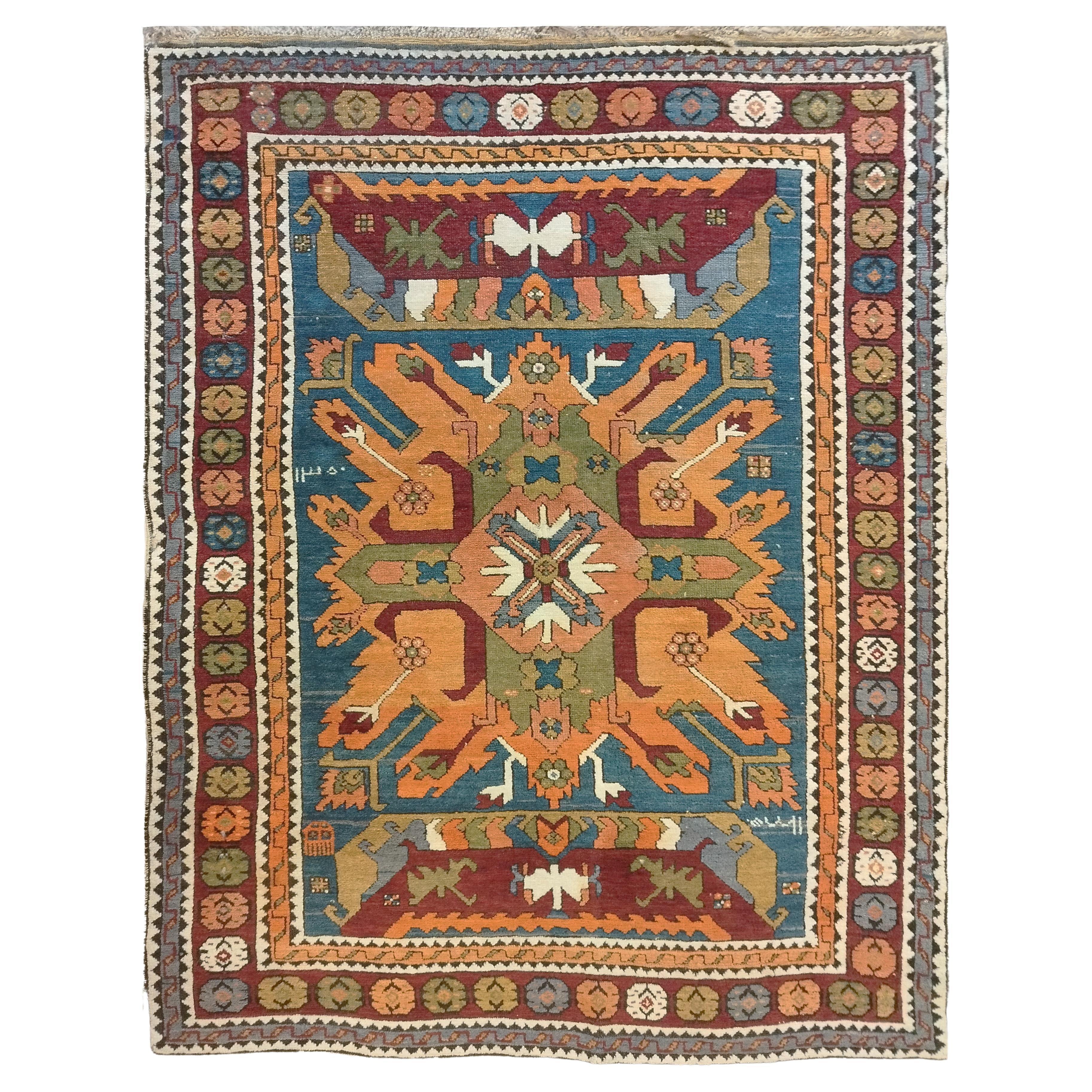 Kazak Turkish Carpet, 20th Century - N° 734 For Sale