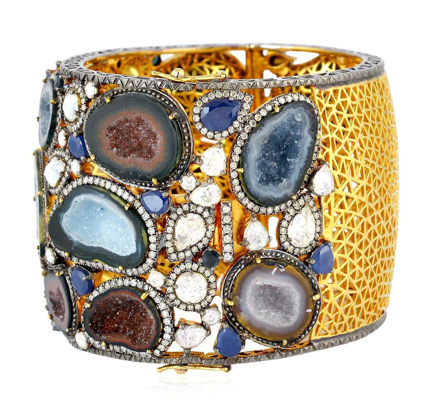 Artisan Geode Druzy Diamond Bracelet 