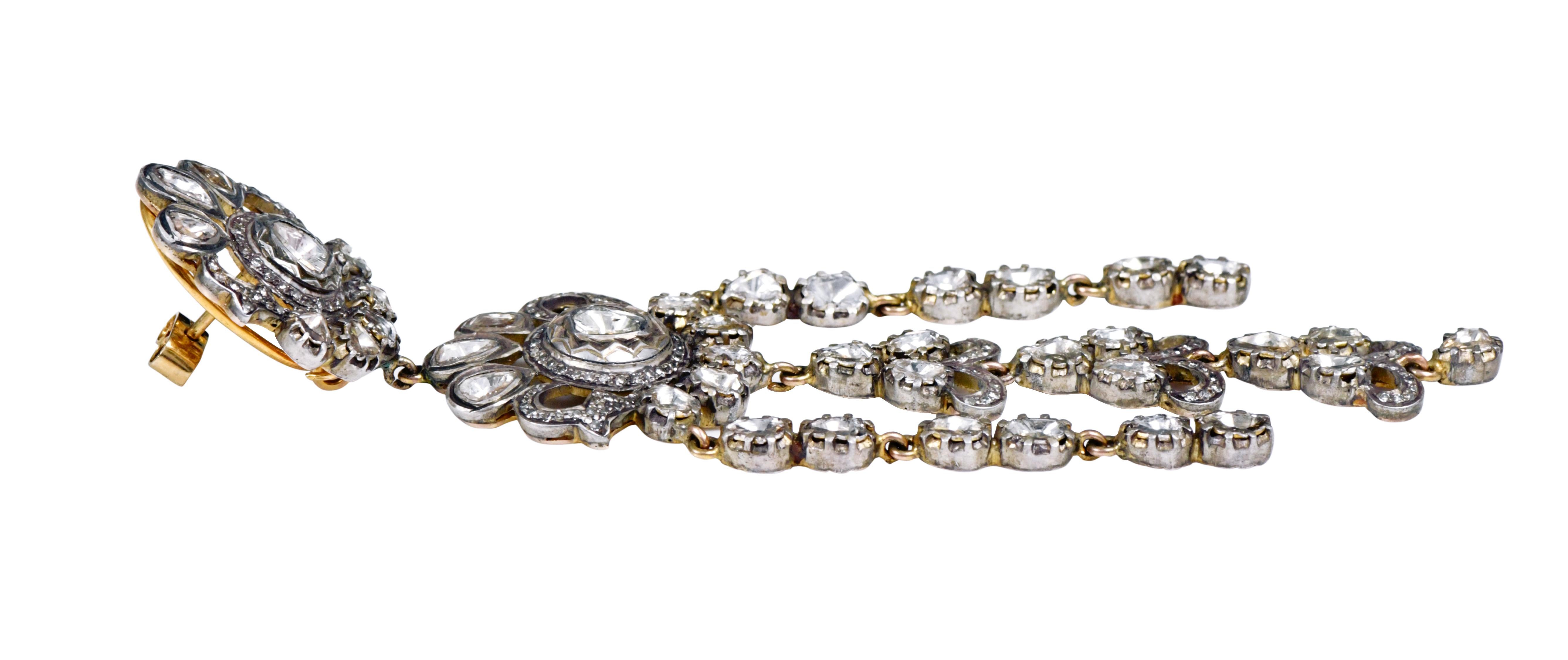 7.35 Carat Diamond Chandelier Earrings in Art-Deco Style In New Condition For Sale In Jaipur, IN